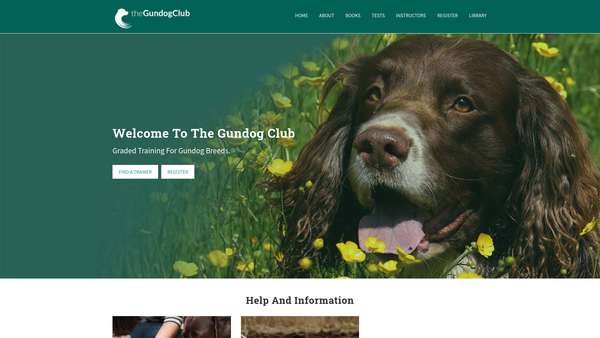 Screenshot of the The Gundog Trust website