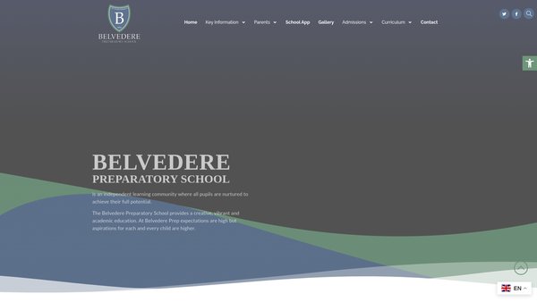 Screenshot of the Belvedere Preparatory School Guild Of Friends website