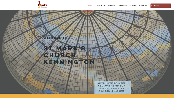 Screenshot of the The Parochial Church Council Of The Ecclesiastical Parish Of St Mark Kennington website