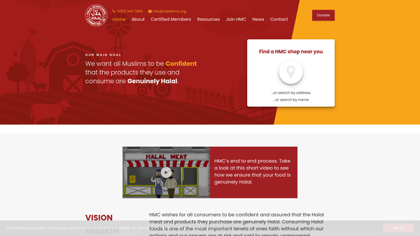 Screenshot of the Hmc (UK) website