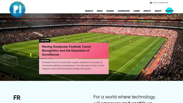 Screenshot of the Privacy International website