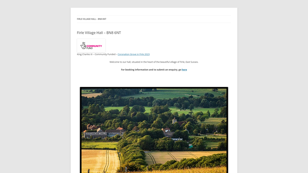Screenshot of the Firle Village Hall And Playing Fields website