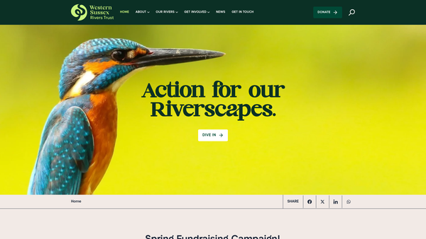 Screenshot of the Western Sussex Rivers Trust website
