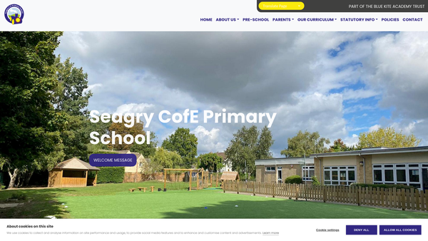 Screenshot of the Friends Of Seagry School website