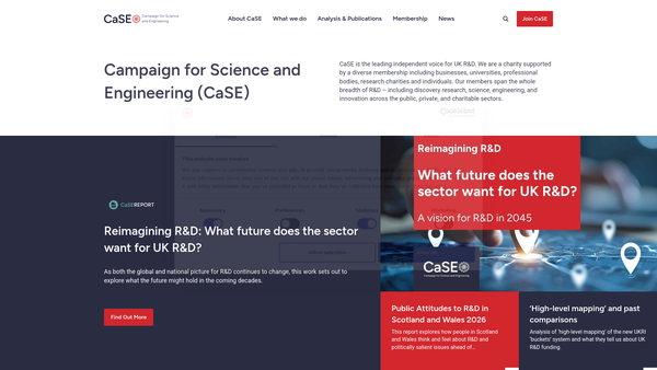 Screenshot of the Campaign For Science And Engineering website