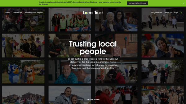 Screenshot of the Local Trust website