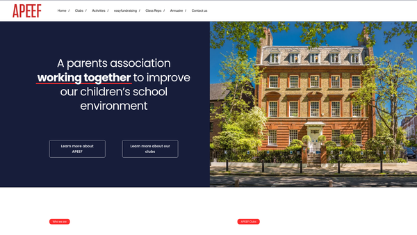 Screenshot of the Apeef Pa website