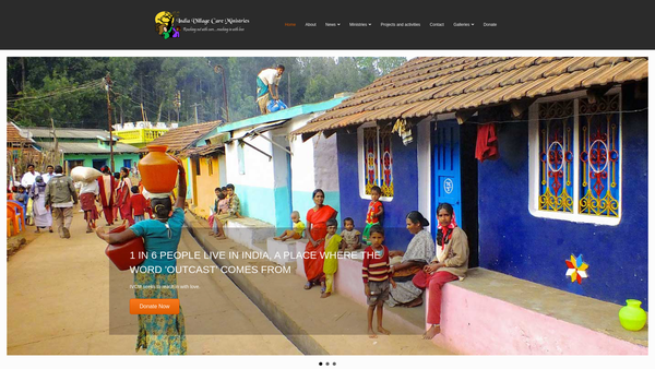 Screenshot of the India Village Care Ministries website