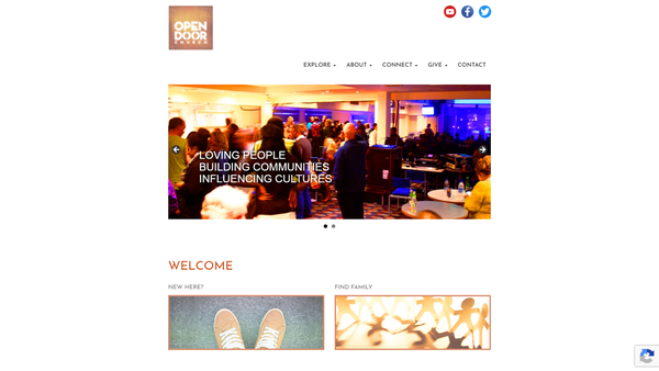 Screenshot of the Open Door Church (Kettering) website