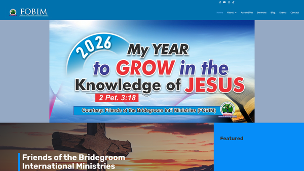 Screenshot of the Friends Of The Bridegroom International Ministries website