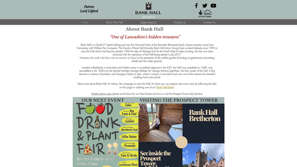 Screenshot of the The Friends Of Bank Hall website