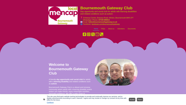 Screenshot of the Bournemouth Gateway Club Limited website