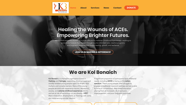 Screenshot of the Kol Bonaich website