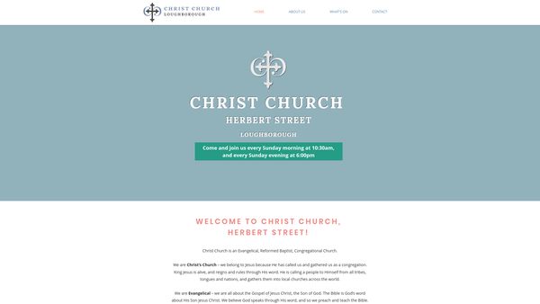 Screenshot of the Christ Church Loughborough website