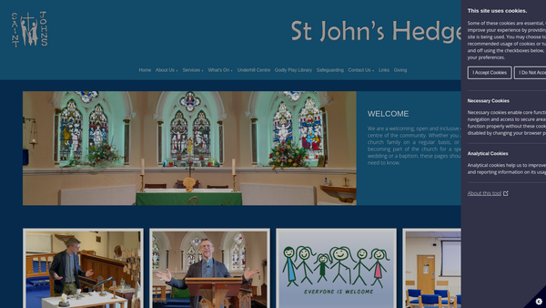 Screenshot of the The Parochial Church Council Of The Ecclesiastical Parish Of St John The Evangelist Hedge End website