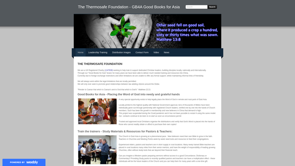 Screenshot of the The Thermosafe Foundation website