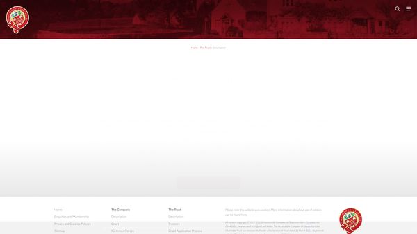 Screenshot of the The Honourable Company Of Gloucestershire Charitable Trust website