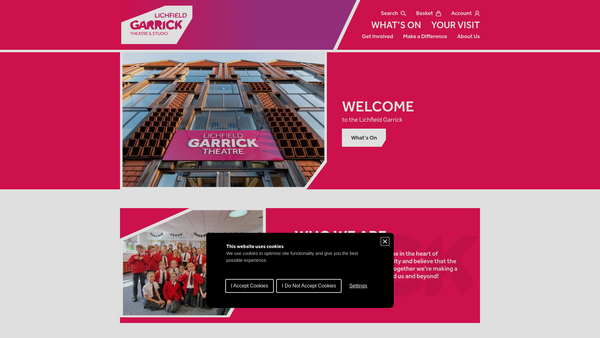Screenshot of the Lichfield Garrick Theatre website