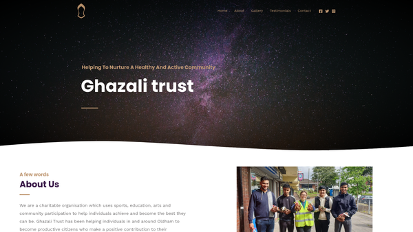 Screenshot of the Ghazali Trust website