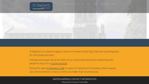 Screenshot of the The Parochial Church Council Of The Ecclesiastical Parish Of St Stephen, Norwich website