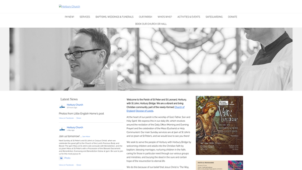 Screenshot of the The Parochial Church Council Of The Ecclesiastical Parish Of St Peter And St Leonard, Horbury With St John, Horbury Bridge website
