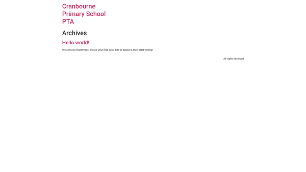 Screenshot of the Cranbourne Primary School PTA website