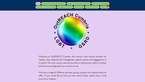 Screenshot of the Outreach Cumbria Limited website