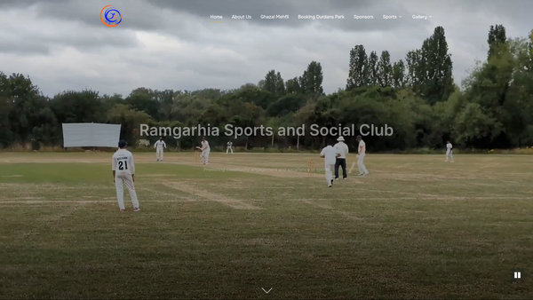 Screenshot of the Ramgarhia Sports And Social Club website