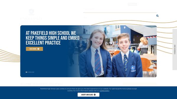 Screenshot of the Pakefield High School PTFA website