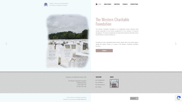 Screenshot of the The Western Charitable Foundation website