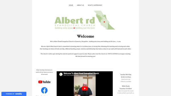 Screenshot of the Albert Road Evangelical Church website