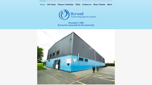 Screenshot of the Burwell Community Sports Centre website