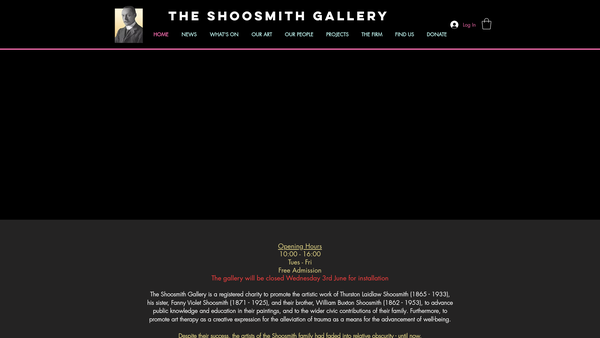 Screenshot of the The Shoosmith Gallery website