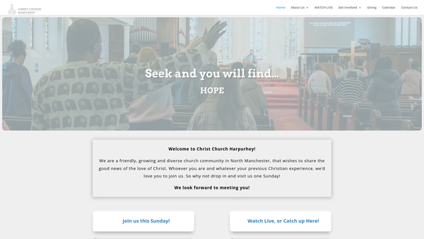 Screenshot of the The Parochial Church Council Of The Ecclesiastical Parish Of Christ Church Harpurhey website