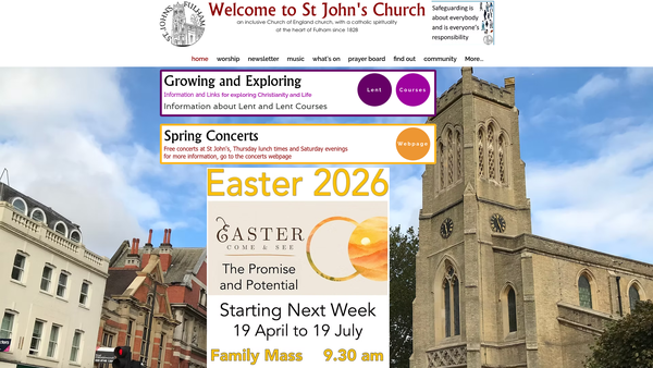 Screenshot of the The Parochial Church Council Of The Ecclesiastical Parish Of St John With St James, Walham Green. website