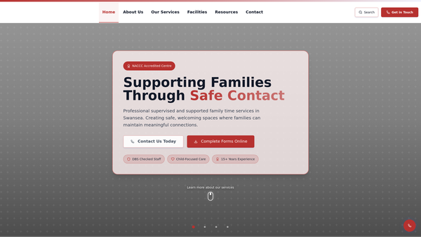 Screenshot of the Glamorgan House Family Development Centre website