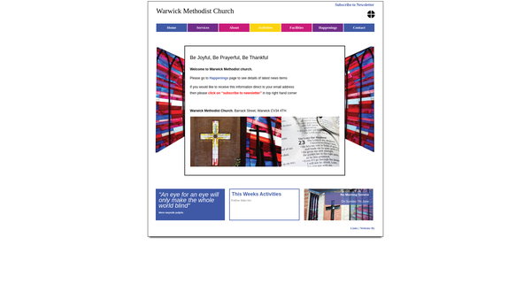 Screenshot of the Warwick Methodist Church website