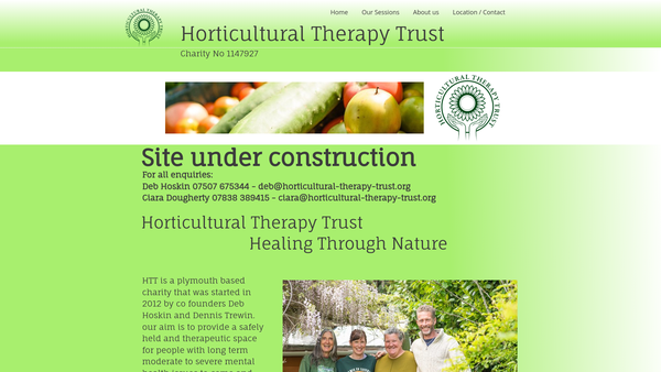 Screenshot of the Horticultural Therapy Trust website