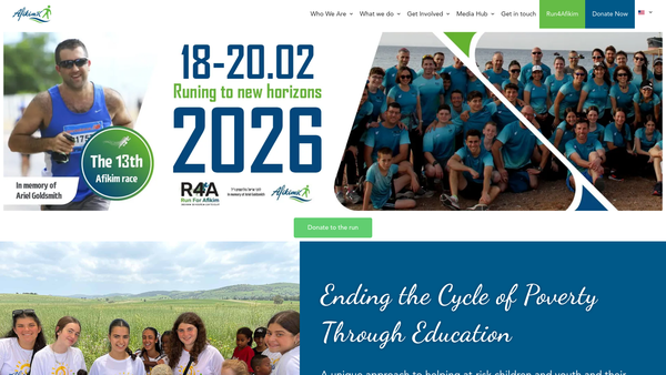 Screenshot of the UK Friends Of Afikim website