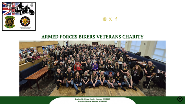 Screenshot of the Armed Forces Bikers Veterans Charity website