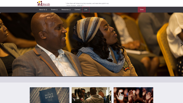 Screenshot of the Rccg New Life Assembly website