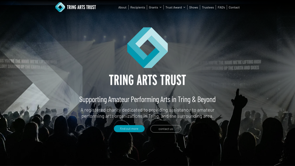 Screenshot of the Tring Arts Trust Limited website