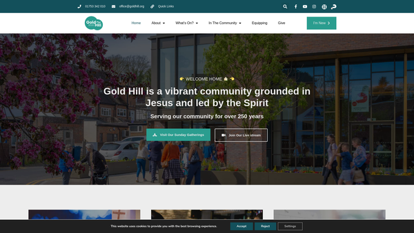 Screenshot of the Gold Hill Baptist Church website