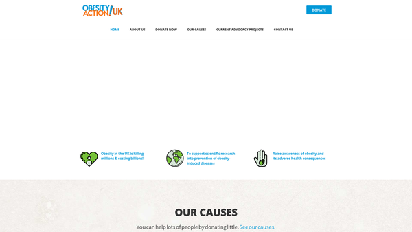Screenshot of the Obesity Action website