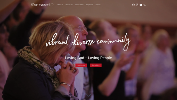 Screenshot of the Lifespring Church website