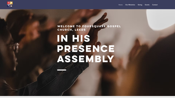 Screenshot of the In His Presence Foursquare Church website