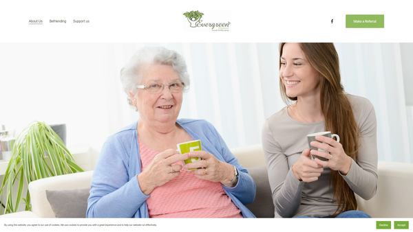 Screenshot of the Sleaford Caring Trust website