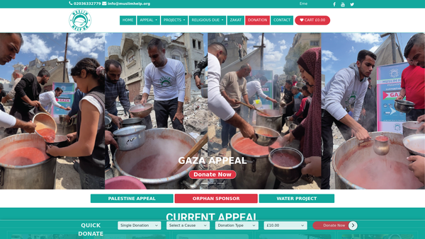 Screenshot of the Muslim Help UK website