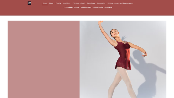Screenshot of the London Vocational Ballet School website