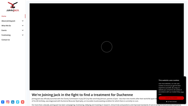 Screenshot of the Joining Jack website